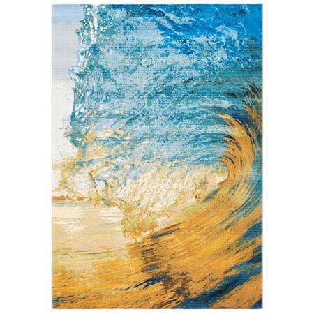 Safavieh 3 ft. 3 in. x 5 ft. 3 in. Barbados 500 Rectangle Rug Blue & Gold BAR510M-3